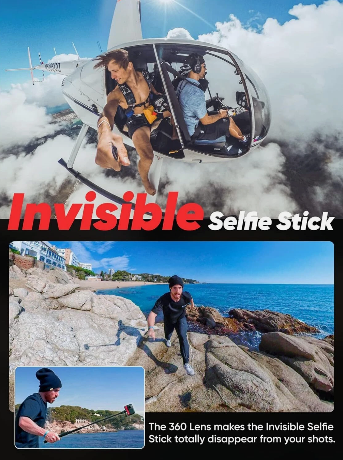 Refurbished Insta360 ONE RS Camera Kits Bundle: 586 Wide-Angle + 577 Fisheye (Non-MFI) - 4K Video, FlowState Stabilization