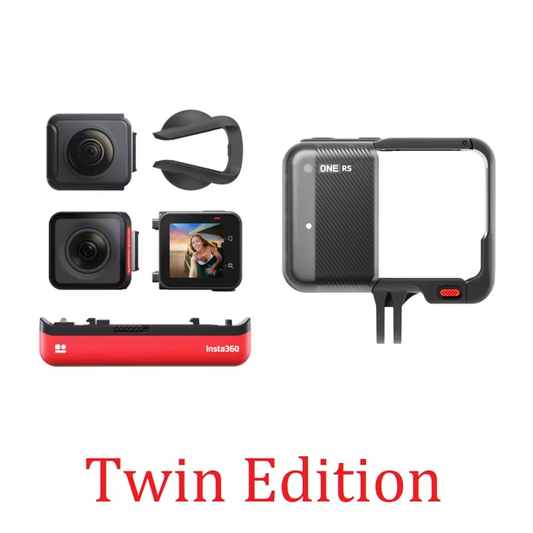 Refurbished Insta360 ONE RS Camera Kits Bundle: 586 Wide-Angle + 577 Fisheye (Non-MFI) - 4K Video, FlowState Stabilization